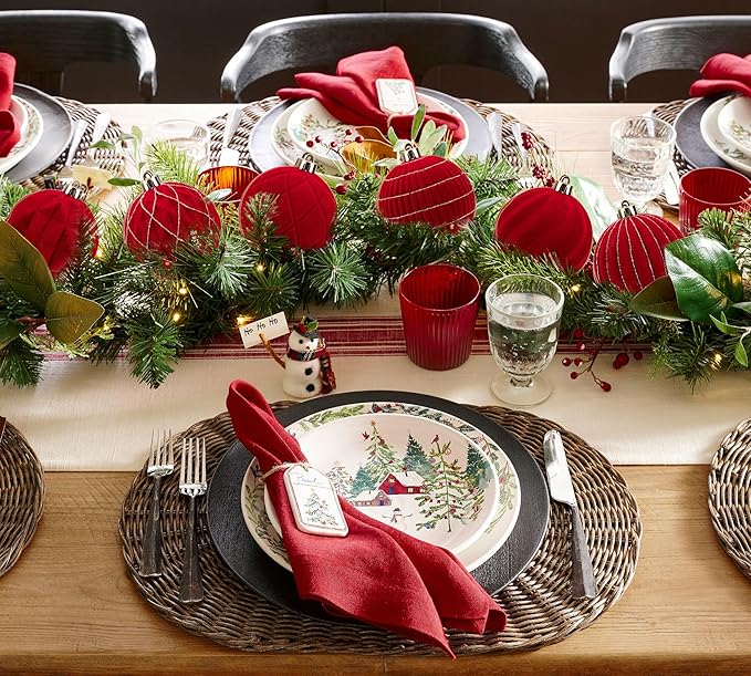 Hollyone Red Velvet Christmas Ornaments Set for Christmas Tree 3.2inch Xmas Ball Ornaments 9Pcs Flocked Balls Xmas Tree Hanging Ornament Decoration Set Shatterproof for Holiday Party Wreath Home Decor