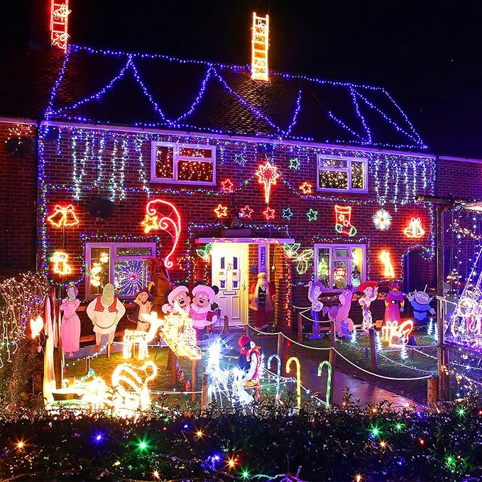 Christmas String Lights End-to-End Plug 8 Modes 108FT 300 LED IP55 Outdoor Waterproof UL Certificated Indoor Fairy Lights Garden Wedding Christma Trees Parties Decoration