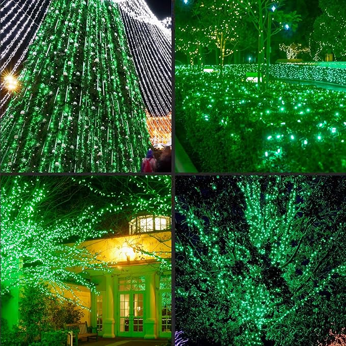 LAMPHOME 50LED String Lights,LED Christmas Lights,6" SPACING,Green Wire,Green Colour,Commercial Grade