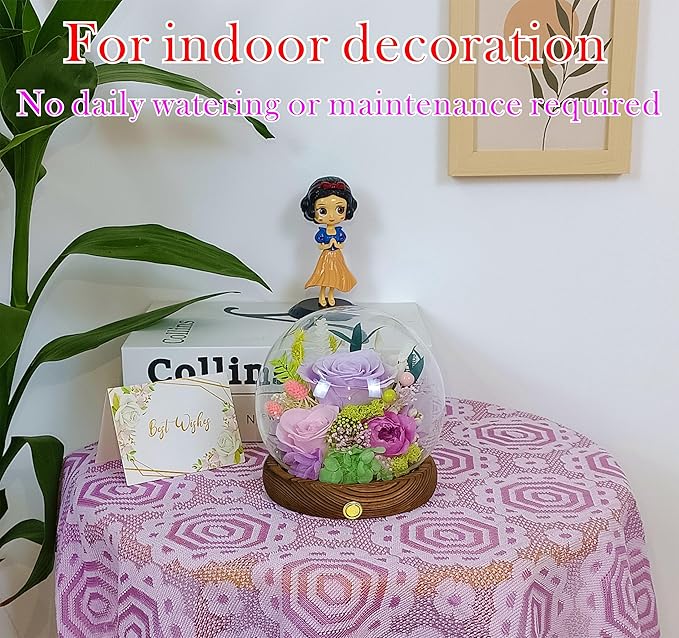 Valley of Rain & Forest Long-Lasting Real Flowers, Unique Floral Gift For you to send Love for All Occasions, for Indoor Decoration (Light-Purple Rose, Light-Pink & Purple-Pink Austin Roses)