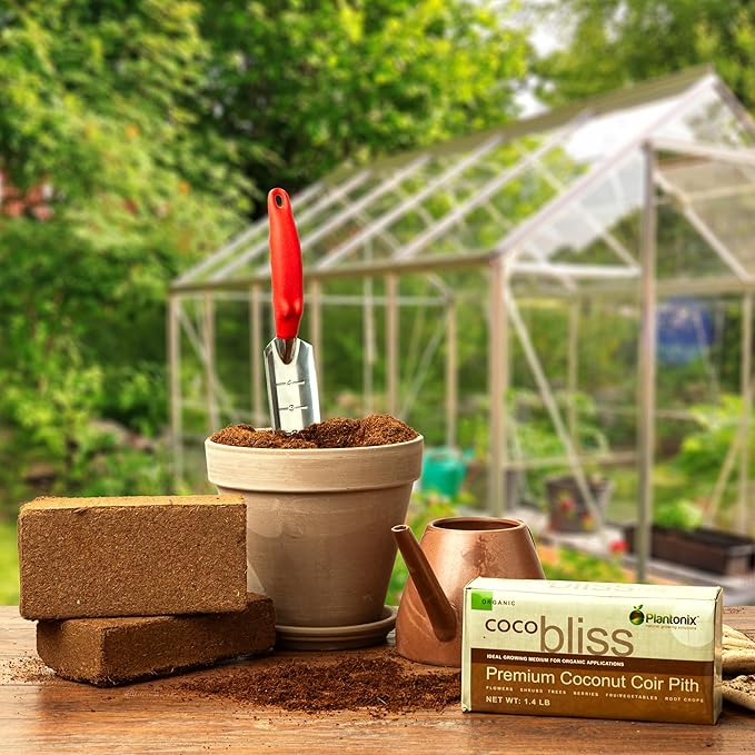 Coco Coir 650gm Bricks (10-Pack) - Organic Coco Coir for Plants - OMRI-Listed Cocopeat Bricks for Garden Soil & Potting Mixes - Coconut Fiber Mixes with Potting Soil for Indoor & Outdoor Plants