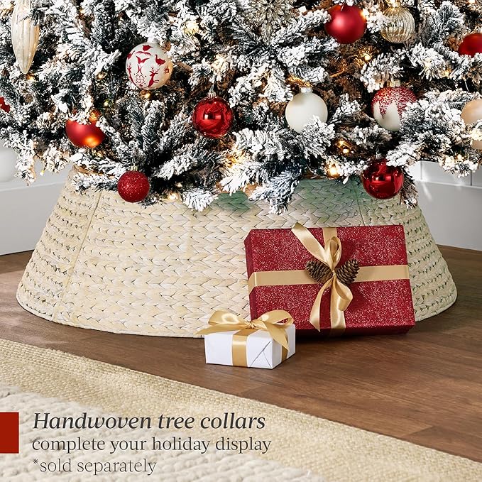 Best Choice Products Pre-Lit Black Christmas Tree, 7.5ft Artificial Flocked Full Fir Tree, Holiday Decoration w/ 550 Lights, 1,346 Branch Tips