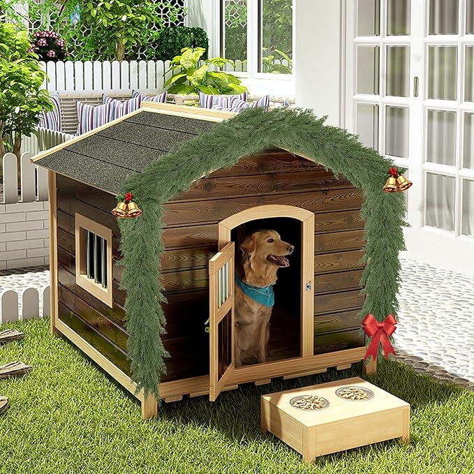 6FT Christmas Garland, Real Touch Cypress Pine Garlands, Green Artificial Cedar Garland Christmas Decorations for Home, Dining Table Mantel Porch Wall Stairs Winter Xmas Decor