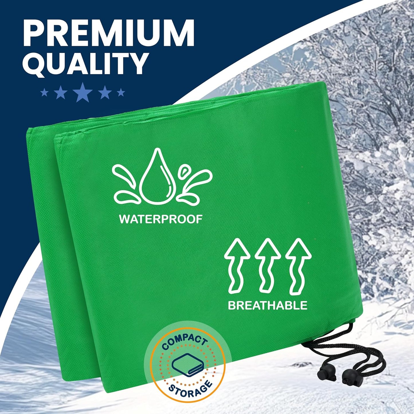 SCRUBIT Plant Covers Freeze Protection, 47.2" W x 70.8" H Frost Cloths for Outdoor Plants & Fruit Trees with Zipper and Drawstring, Thick Winter Plant Covers - 2 Pack Tree Frost Blankets for Shrubs