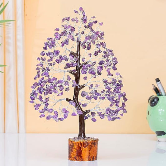 Amethyst Crystal Tree of Life Handmade Gemstone Tree, Chakra Tree of Life, Healing Crystal Tree, Feng Shui Tree Decor, Crystal Decorations, Money Tree Bonsai, Artificial Tree, Spiritual Wisdom Gift