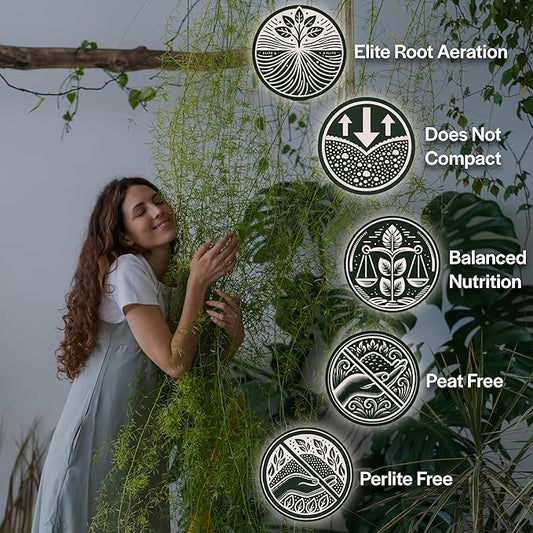 Craft Organic Houseplant Potting Mix, Elite House Plant Soil, Chunky, Well Draining Potting Soil for All Indoor Plants, Tropical Plants & Flowers, Sustainable & Peat Free, Less Prone to Gnats, 2QT