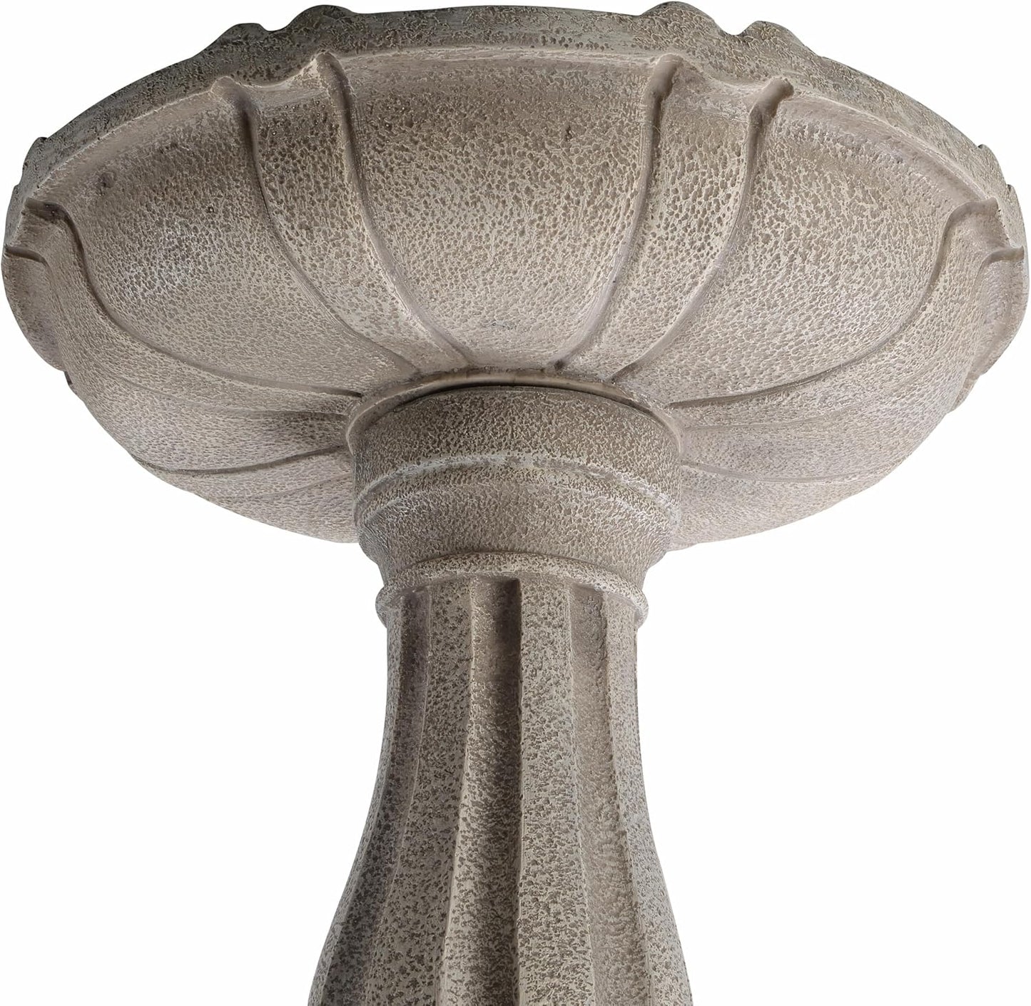 Bird Bath for Outdoor - 26'' Tall Resin Stone Modeling Design Birdbaths, Lightweight and Durable - Enhance Your Outside Garden with This Stunning Water Feature (Ivory White)
