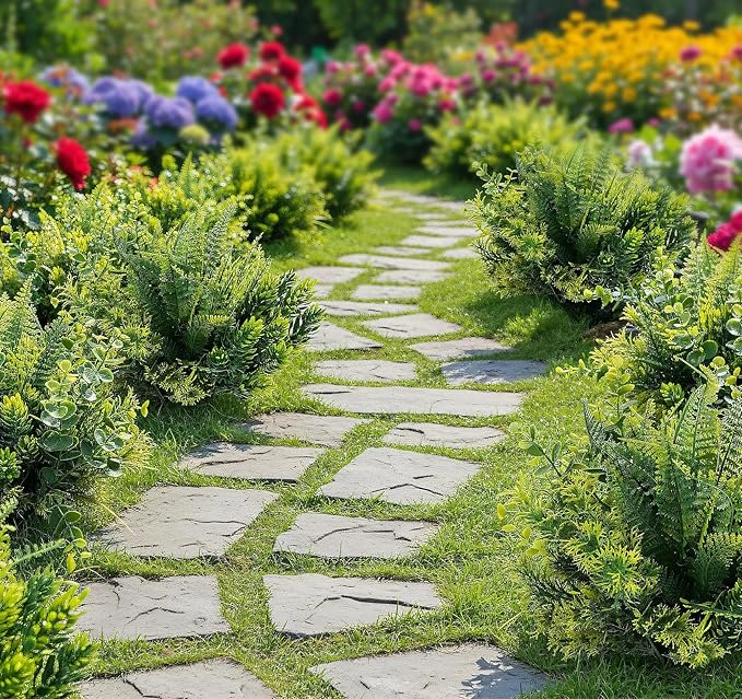 ilauke 6 Pack Artificial Greenery Stems Outdoor UV Resistant, Faux Plants for Home Decor Indoor Outside, Assorted Eucalyptus Decor & More for Vases