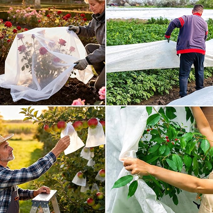 Plant Covers Freeze Protection, 10 * 40FT 1.1 oz/yd² Large Thick Frost Blankets for Outdoor Plants in Winter, Floating Row Cover for Vegetable Garden, Frost Cloth Plant Freeze Protection