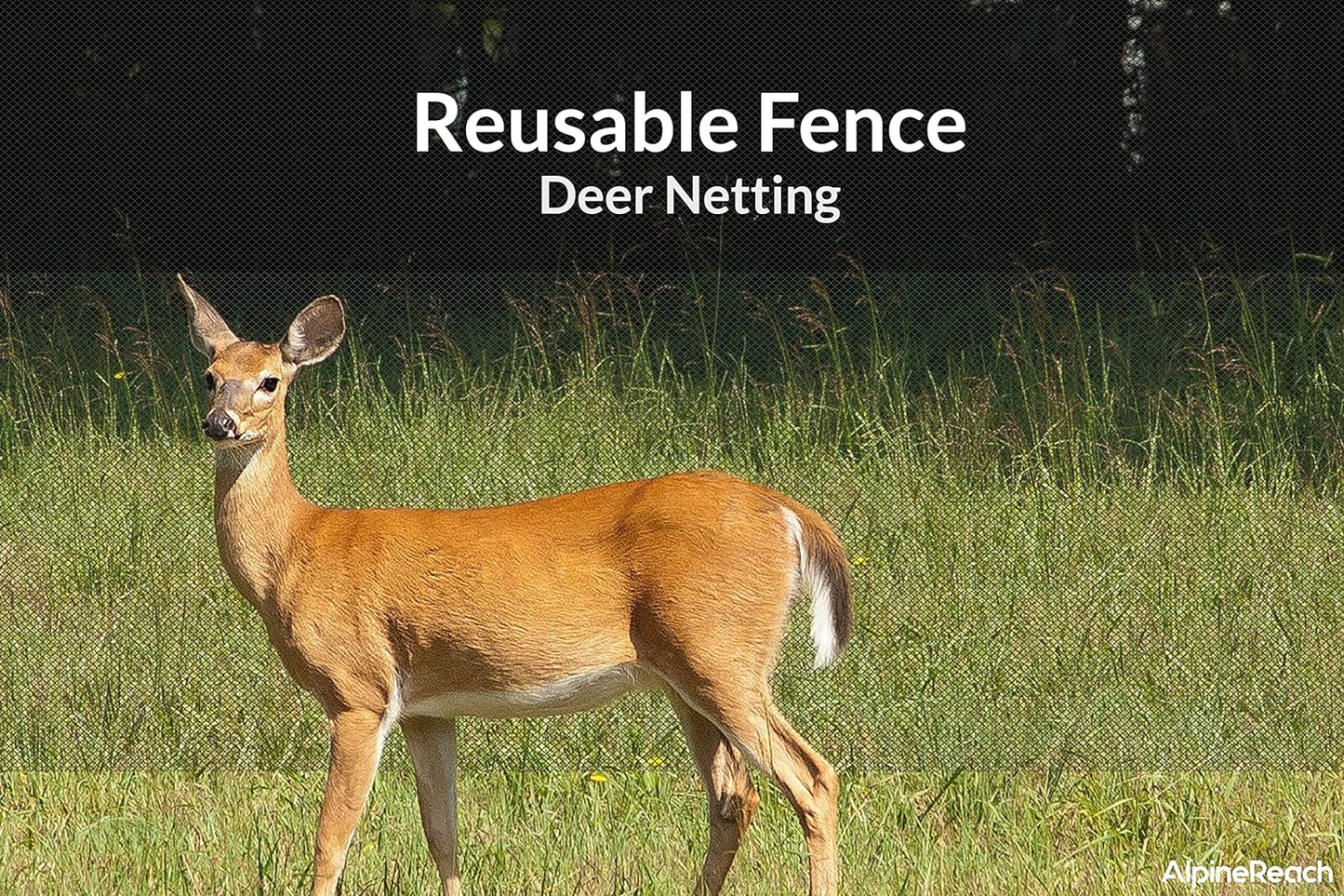 AlpineReach Garden Netting 7.5 x 100 ft Heavy Duty Bird Net, Deer, Plant Protection Extra Strong Woven Mesh, Reusable Kit with Zip Ties, Animal Fencing for Fruits Trees, Green