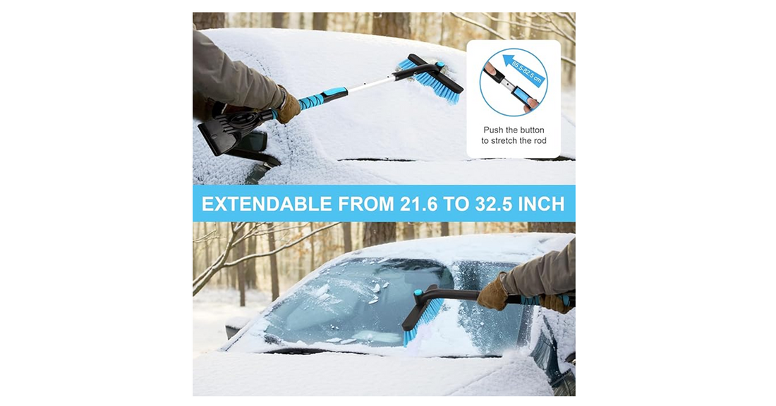 Extendable Snow Brush & Ice Scraper for Safer Winter Driving