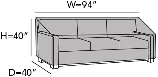 Covermates Prestige Outdoor Patio Sofa Cover – Water-Resistant 900D Polyester, Rot-Resistant Double-Stitched Seams, Auto-Locking Drawcord, Mesh Vents & Buckle Straps, 94W x 40D x 40H, Clay
