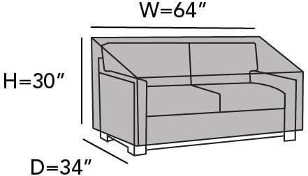 Covermates Prestige Outdoor Patio Sofa Cover – Water-Resistant 900D Polyester, Rot-Resistant Double-Stitched Seams, Auto-Locking Drawcord, Mesh Vents & Buckle Straps, 64W x 34D x 30H, Stone