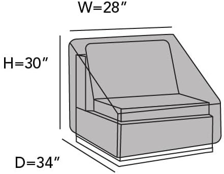 Covermates Elite Outdoor Sectional Armless Chair Cover – Water-Resistant 300D Polyester Patio & Garden Chair Protector with Drawcord Hem, Adjustable Buckle Straps & Mesh Vent, 28W x 34D x 30H, Khaki
