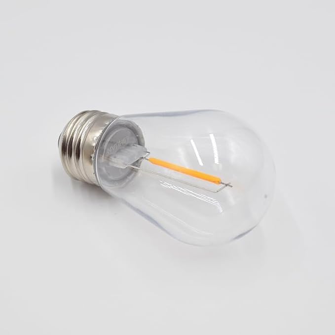 Hometown Evolution, Inc. E26 Commercial String Lights with 16 Gauge Wire (S14 LED Plastic, 100 Foot 50 Socket)