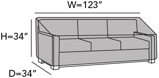 Covermates Prestige Outdoor Patio Sofa Cover – Water-Resistant 900D Polyester, Rot-Resistant Double-Stitched Seams, Auto-Locking Drawcord, Mesh Vents & Buckle Straps, 123W x 34D x 34H, Clay