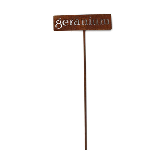 Classic Metal Garden Markers 19 Inches Tall (geranium, Naturally Rusted)
