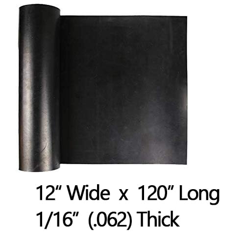 NABOWAN Solid Rubber Sheets,Strips,Rolls 1/16" (.062") Thick x 12" Wide x 120" Long, Thin Neoprene Rubber, Perfect for DIY Gasket Material, Sealing, Liner, Shield, Padding, Mat