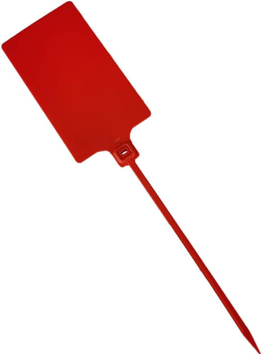 Plastic Seals Shipping Tags Logistics Use Big Sign Tie Large Label Tie, 255 mm Total Length, Package of 100pcs (Red)