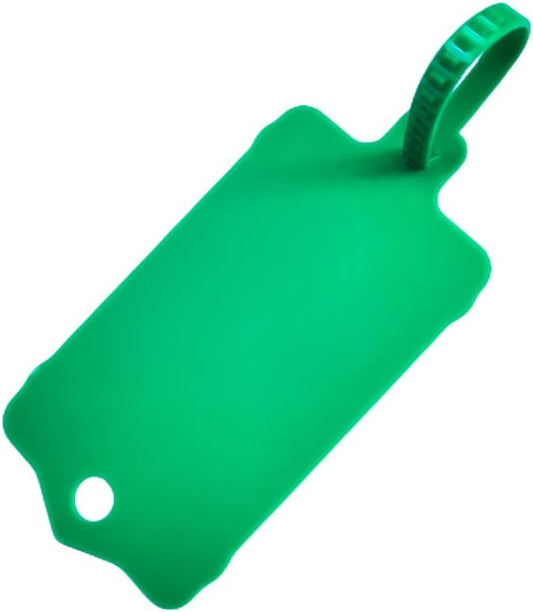 100pcs Reusable Blank Plastic Tags Ties Key Tags 1.45"*2.48" Serrated Tension Sealing Strap with Large Label Plastic Tie Mark Label Waterproof Hang Sign Write on Tag (Green, 100pcs)