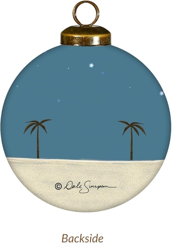 Nativity Christmas Ornament – Christian Glass Ornament with Mary, Joseph, and Baby Jesus Under The Star of Bethlehem, Religious Holiday Keepsake