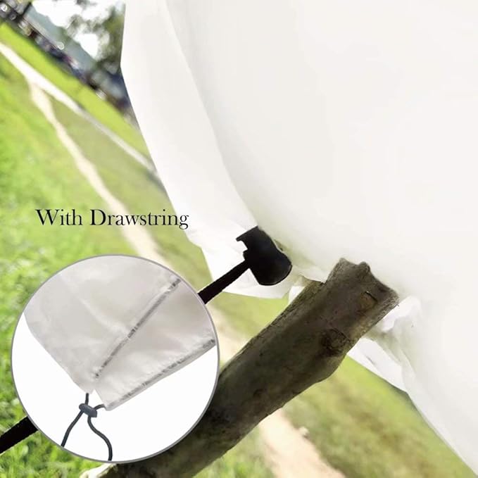Agfabric Plant Covers Freeze Protection 1.5oz 84"x72" Warm Worth Tree/Shrub Cover,Protecting Bag for Frost Protection,White