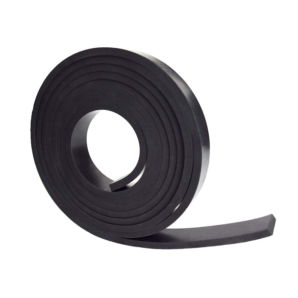 DOBTIM Thick Solid Neoprene Rubber Strips 1/4 (.250)" Thick X 1" Wide X 10' Long, Rubber Sheets, Rolls & Strips Use for Supports, Leveling, Sealing, Bumpers, Protection, Abrasion, Flooring