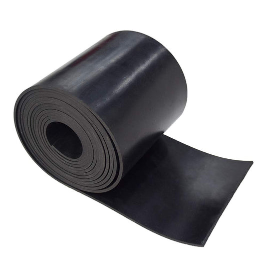 DOBTIM Neoprene Rubber Roll 1/8 (.125)" Thick X 5" Wide X 10' Long, Solid Rubber Strips Use for Gaskets DIY Material, Supports, Leveling, Sealing, Bumpers, Protection, Abrasion, Flooring, Black