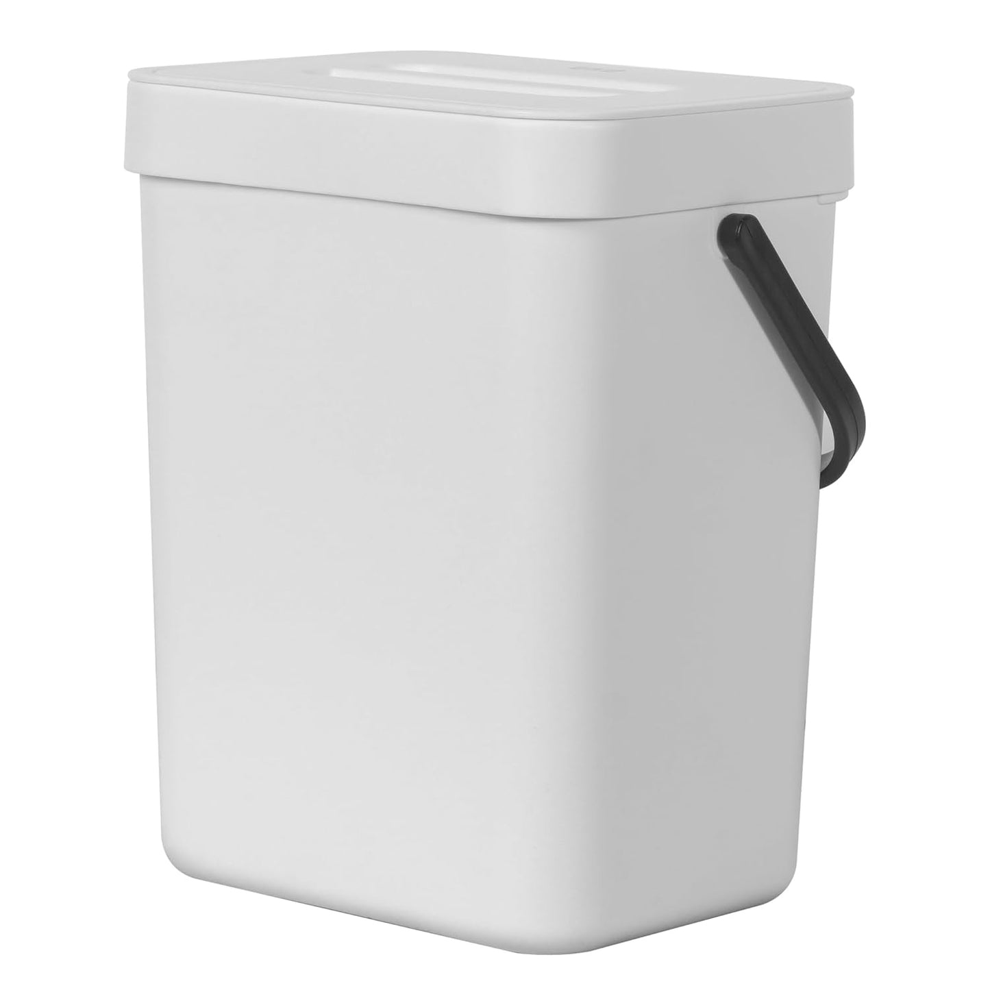 EKO Puro Mini Wall-Mounted Kitchen Trash Can with Lid, Food Waste Caddy, 1.32 Gall / 5L (White)