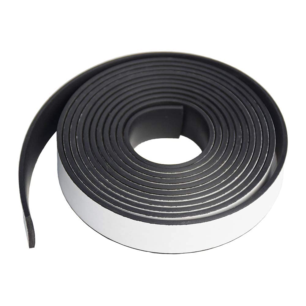 DOBTIM Self Adhesive Neoprene Solid Rubber Strips 1/8 (.125)" Thick X 1" Wide X 10'Long, Rubber Sheet for Pads Cushion Gasket