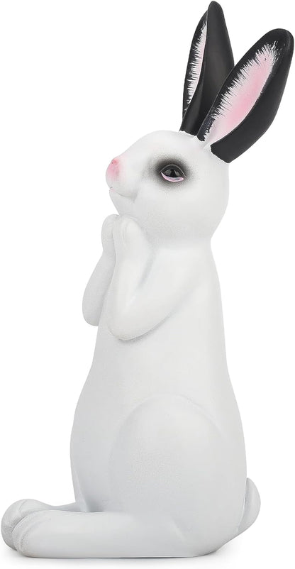 Resin Rabbit Figurine Modern Style Sculpture Statue Collectible Figurines for Home, Bedroom, Living Room, Cabinets, Office, Bookshelf, Desktop Decor
