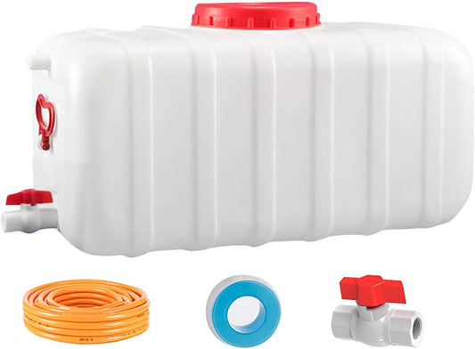 Large Capacity Water Tank with Spigot for Camping Plastic Water Storage Tank Water Container for Emergency Storage Household Outdoor Camping RV Self-Driving Tour(Size:35L/9gallon)