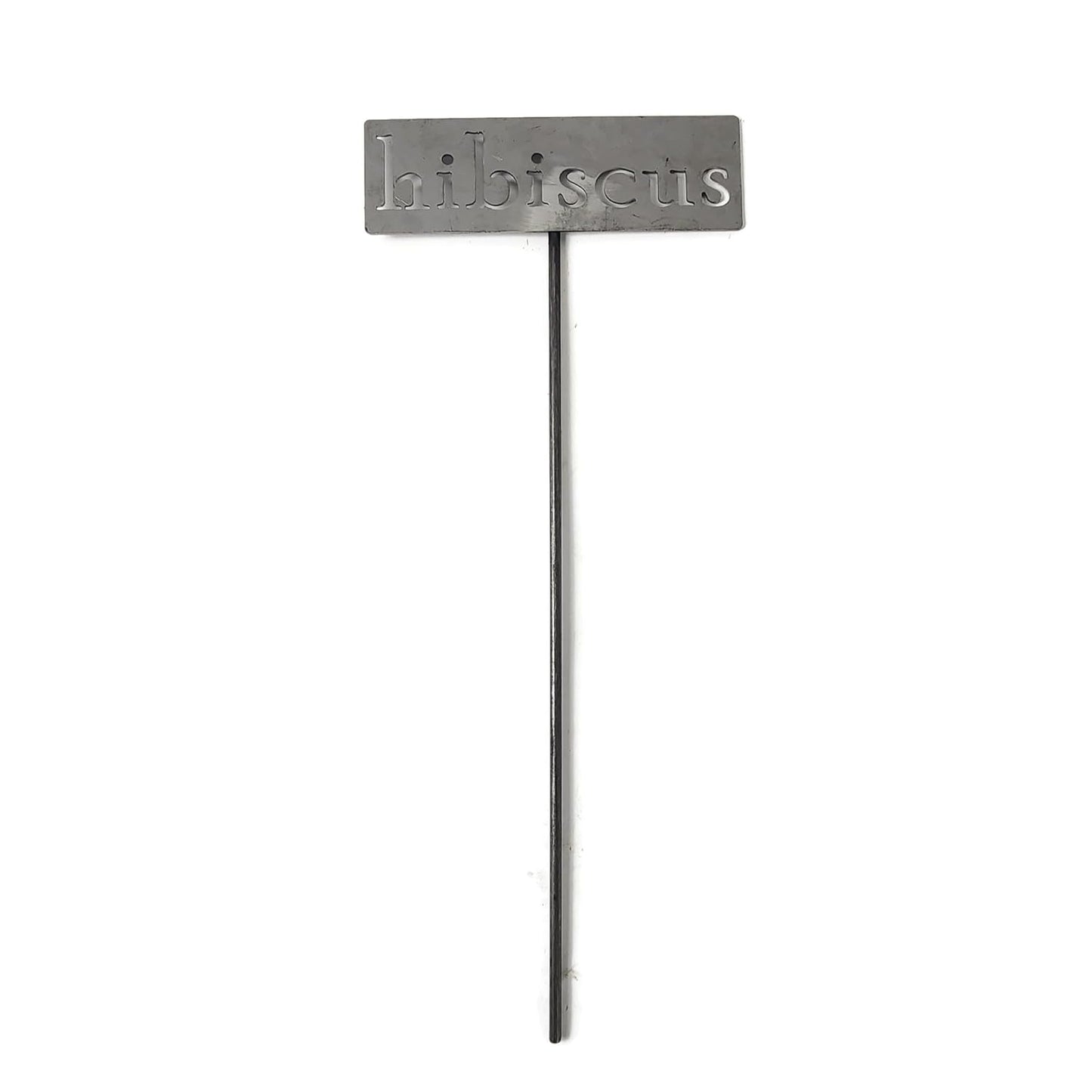Classic Metal Garden Markers 19 Inches Tall (hibiscus, Raw, Unfinished Steel (will rust with time))