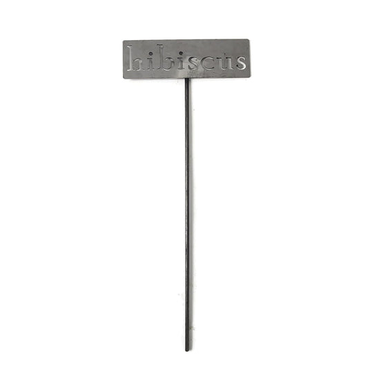 Classic Metal Garden Markers 19 Inches Tall (hibiscus, Raw, Unfinished Steel (will rust with time))