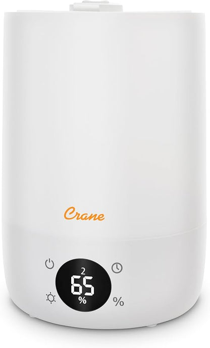 Crane Ultra-Quiet 3-in-1 Humidifier, Essential Oil Aroma Diffuser & Soothing Sleep Light - Compact 1.2 Gallon Capacity with Adjustable Night Light & Fragrance Tray - Ideal for Bedroom and Office