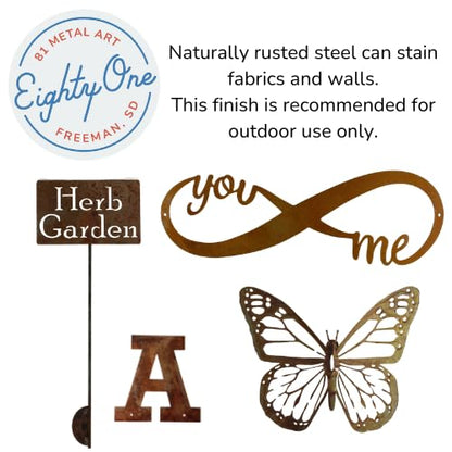 Classic Metal Garden Markers 19 Inches Tall (olive, Naturally Rusted)