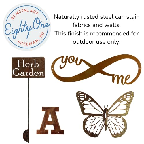 Classic Metal Garden Markers 19 Inches Tall (cantaloupe, Naturally Rusted)