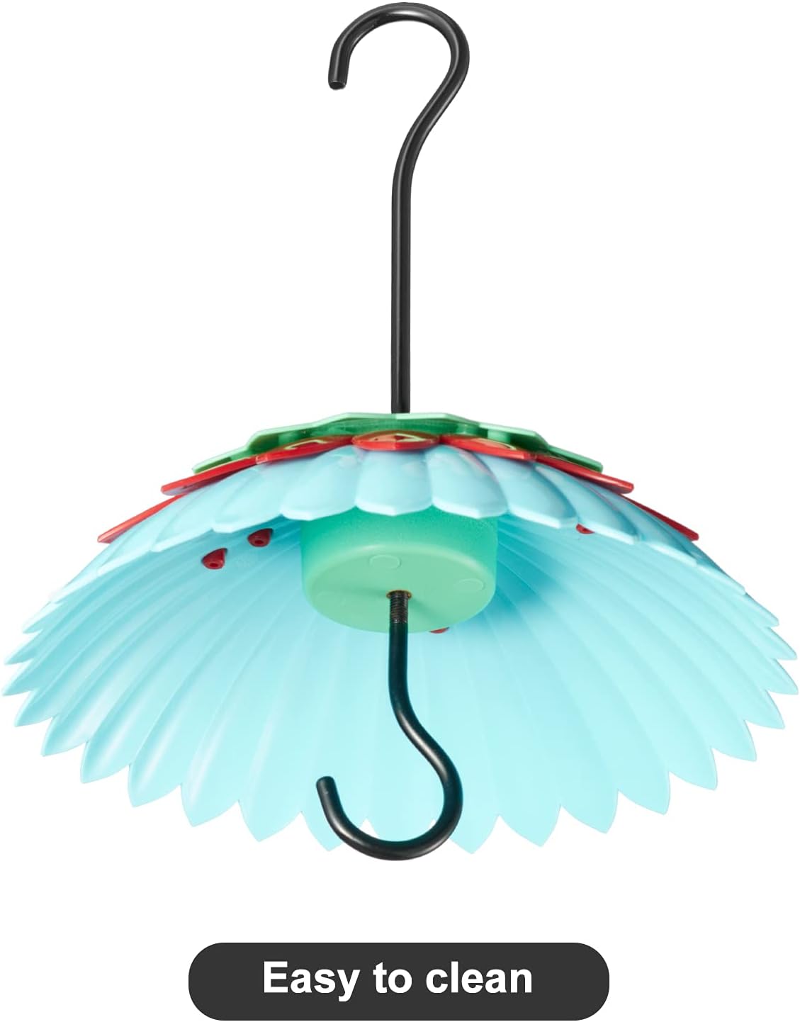 8" Bird Feeder Cover with Ant Moat, Skaithee Bird Feeder Baffle with Hummingbird Feeder Ant Guard & Rain Guard & Shepherd Hooks, Bright Colors Attract More Birds & Anti Rain/Snow/Ants (Blue 8 inches)