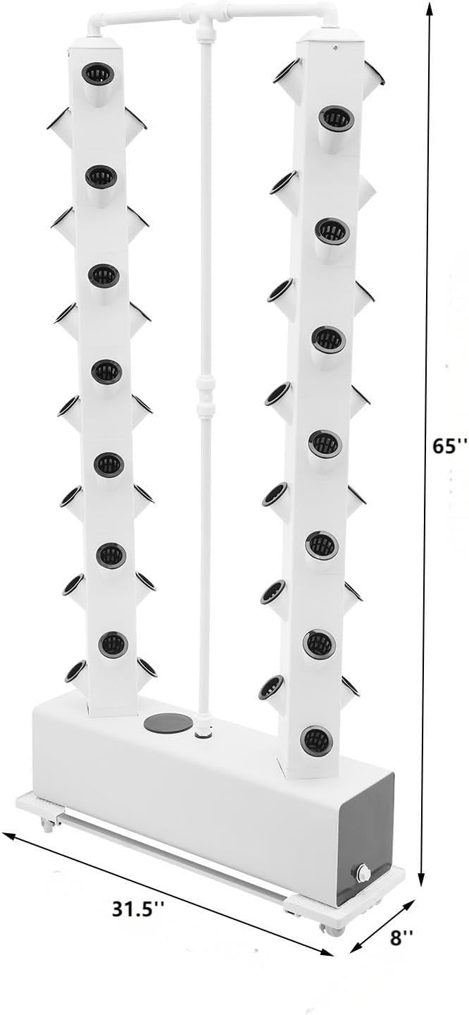 Hydroponic Growing Tower System Kit, 56-Plant Vertical Hydroponics Garden Tower with LED Grow Light, for Outdoor Indoor Herbs Fruits Vegetables Smart Garden Planter Kit