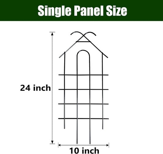 ARIFARO 24'' Metal Garden Trellis Indoor/Outdoor Sturdy Plant Trellis for Potted Plants,House Plants, Climbing Vines, Pack of 4, Black