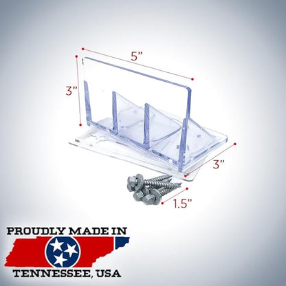 20 Pack Jumbo Snow Guards for Metal Roofs – Clear Polycarbonate with Perfect Seal Gaskets & Screws – Heavy-Duty Roof Snow Stops Prevent Sliding Snow & Ice | Made in USA