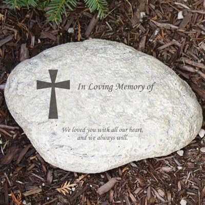 GiftsForYouNow Personalized Memorial Resin Garden Stone for Loved One, 11.5 x 8.25 x 2.5 Inches