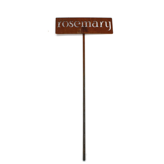 Classic Metal Garden Markers 19 Inches Tall (rosemary, Naturally Rusted)