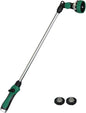 Watering Wand for Garden Hose, 30 Inch, 10 Spray Patterns, Thumb Control Garden Hose Nozzle, Adjustable Water Sprayer with Pivoting Head, Ideal for Hanging Baskets, Plants, and Shrubs, Green