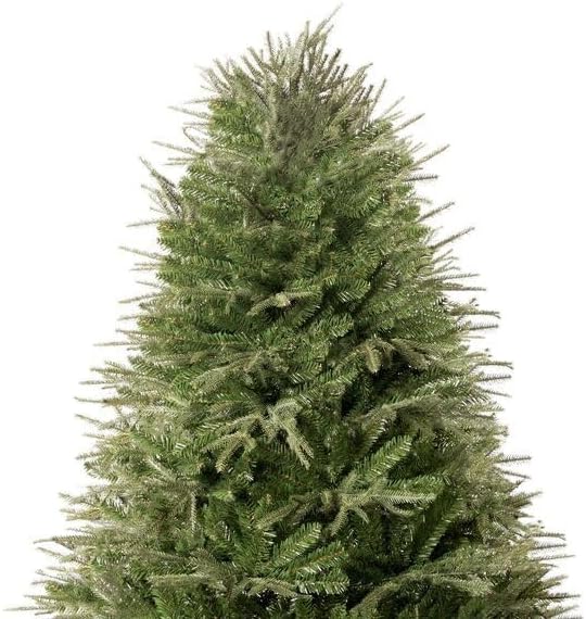 Naomi Home 6.5ft Christmas Tree with Lights, Realistic Prelit with Hinged Design with Foot Pedal, 2041 Branch Tips, 400 Warm Lights and Metal Stand, Aritificial Tree