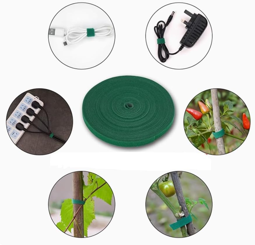 Garden Plants Tape Ties for Climbing Stakes Grafting Clips Support(143 Feet X1/3 Inch Green)