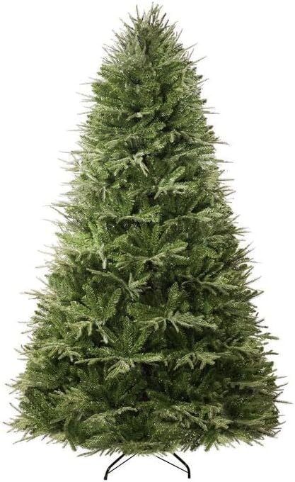 Naomi Home 6.5ft Christmas Tree with Lights, Realistic Prelit with Hinged Design with Foot Pedal, 2041 Branch Tips, 400 Warm Lights and Metal Stand, Aritificial Tree