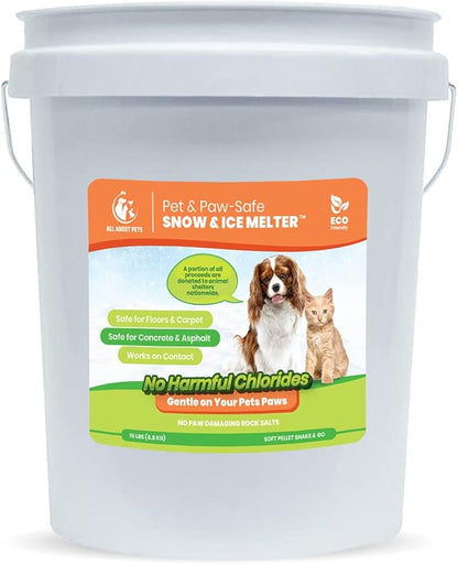 Snow and Ice Melt - Gentle on Your Pets Paws and Made with No Toxic Chlorides or Painful Rock Salt Safe for Dogs & Cats - 15 lb Bucket