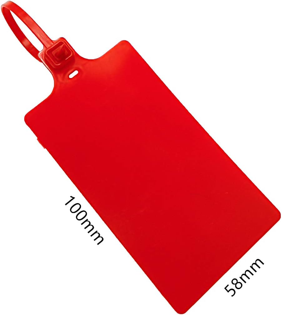 Plastic Seals Shipping Tags Logistics Use Big Sign Tie Large Label Tie, 255 mm Total Length, Package of 100pcs (Red)