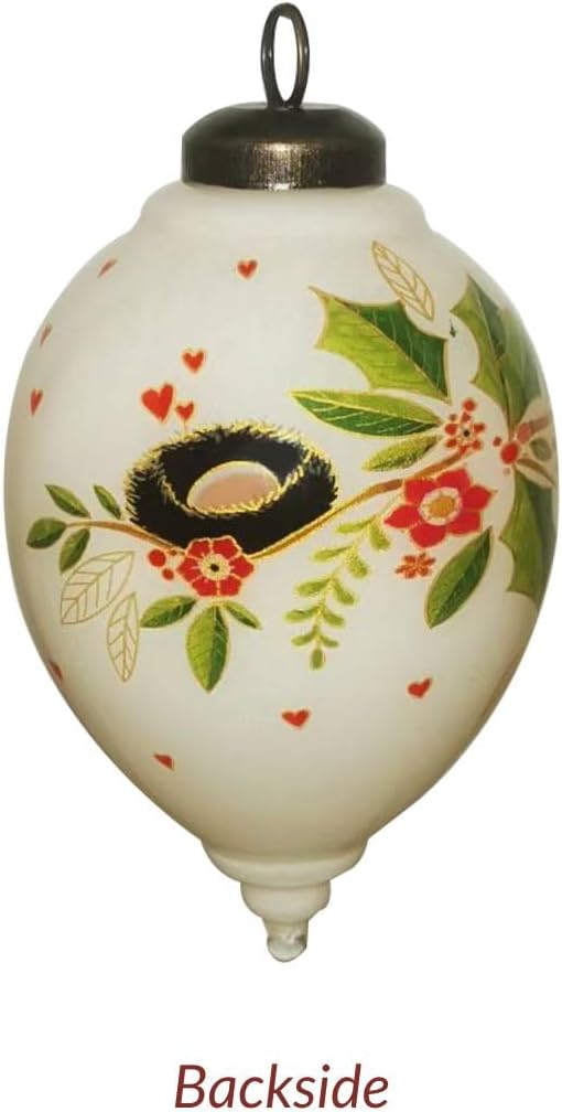 Faith Hope Love Ornament – Hand-Painted Glass Red Bird Ornament with Nest & Scripture Theme – Faith Based Christmas Ornaments for Christmas Tree, Family & Inspirational Holiday Décor